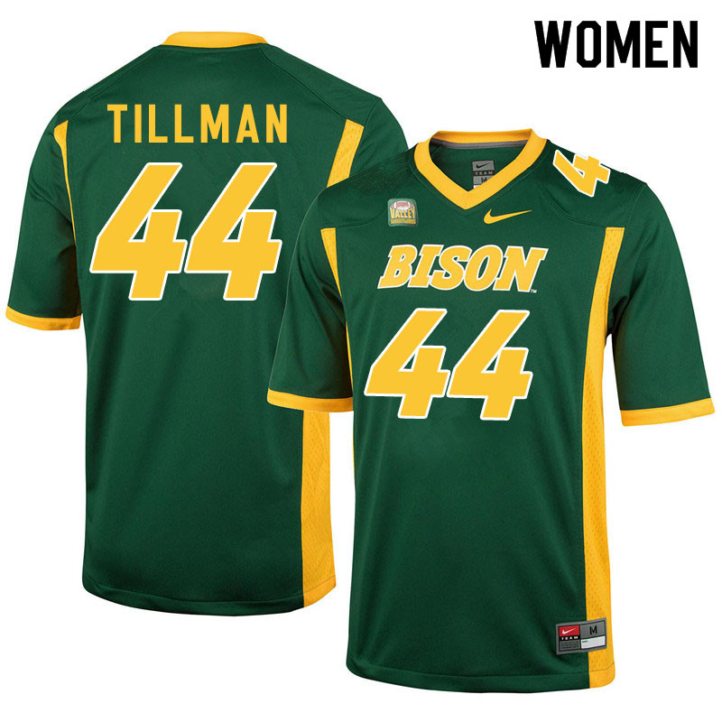 Women #44 Juanye Tillman North Dakota State Bison College Football Jerseys Sale-Green